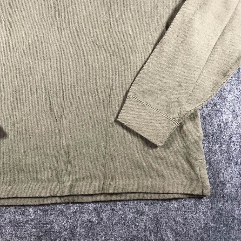 Polo Ralph Lauren Sweater Mens‎ Large Taupe Green 1/4 Zip Mock Neck Cotton